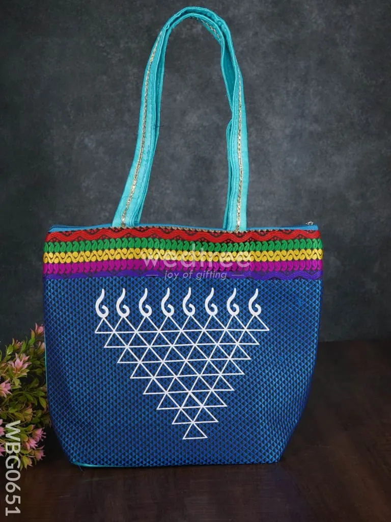 Hand bag with kolam design - WBG0651