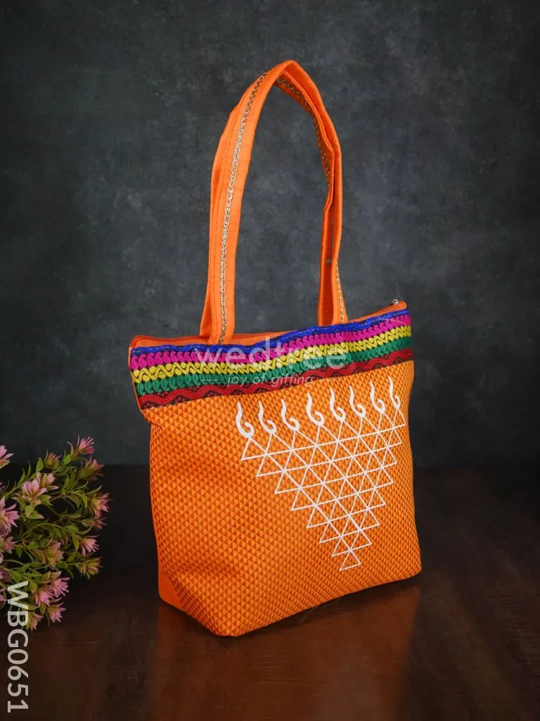 Hand bag with kolam design - WBG0651