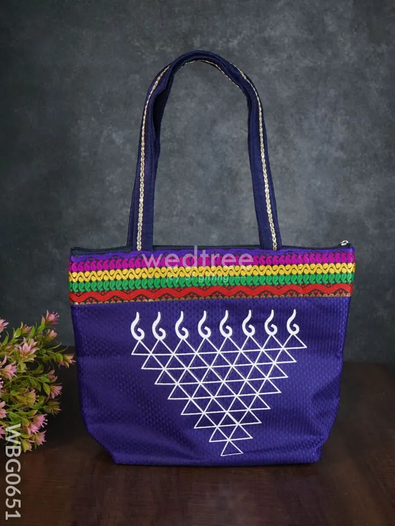 Hand bag with kolam design - WBG0651