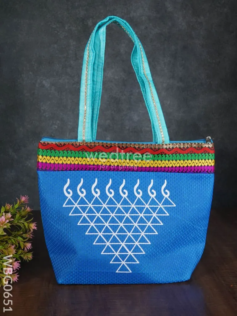 Hand bag with kolam design - WBG0651