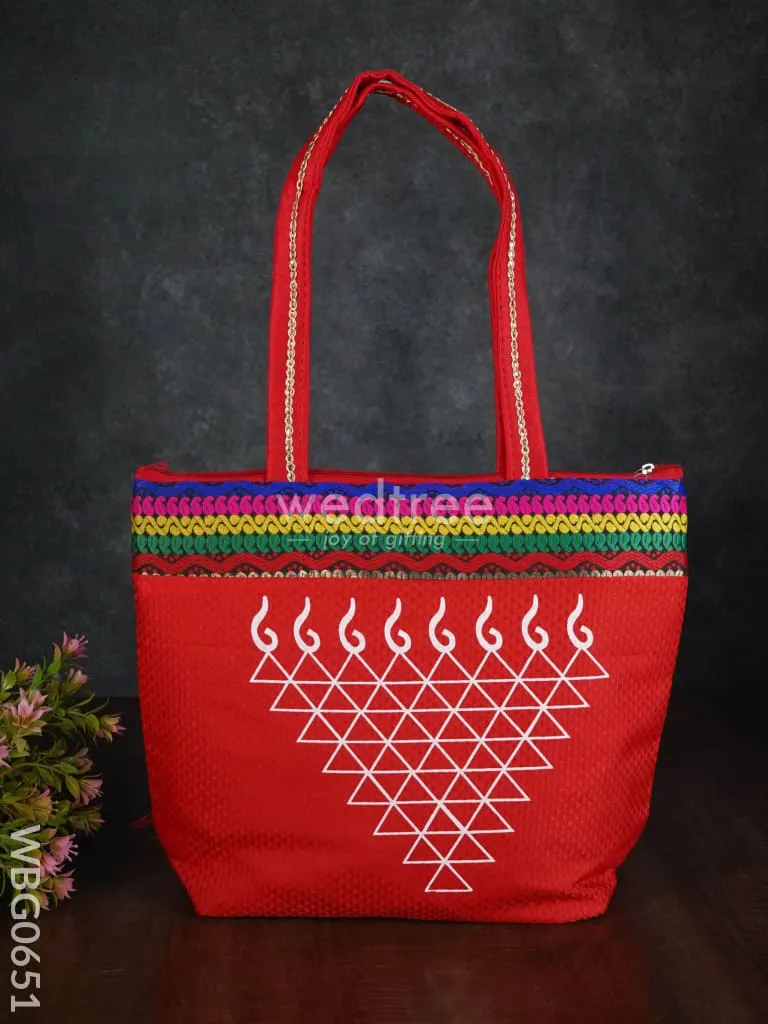 Hand bag with kolam design - WBG0651