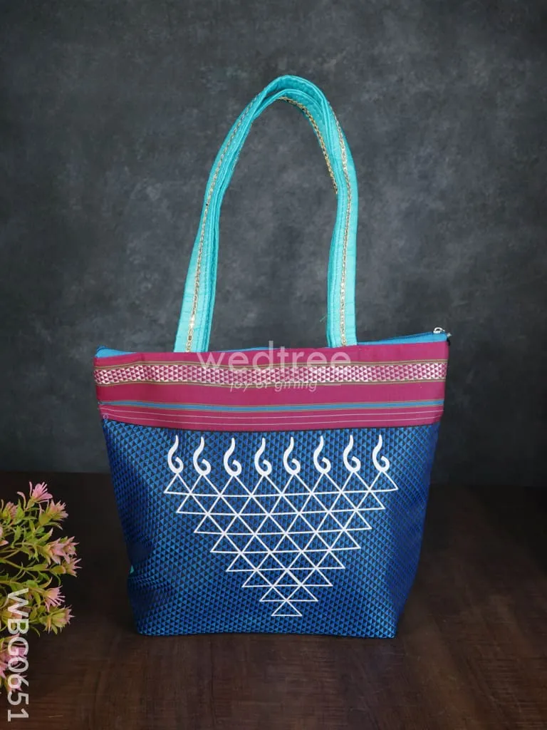 Hand bag with kolam design - WBG0651