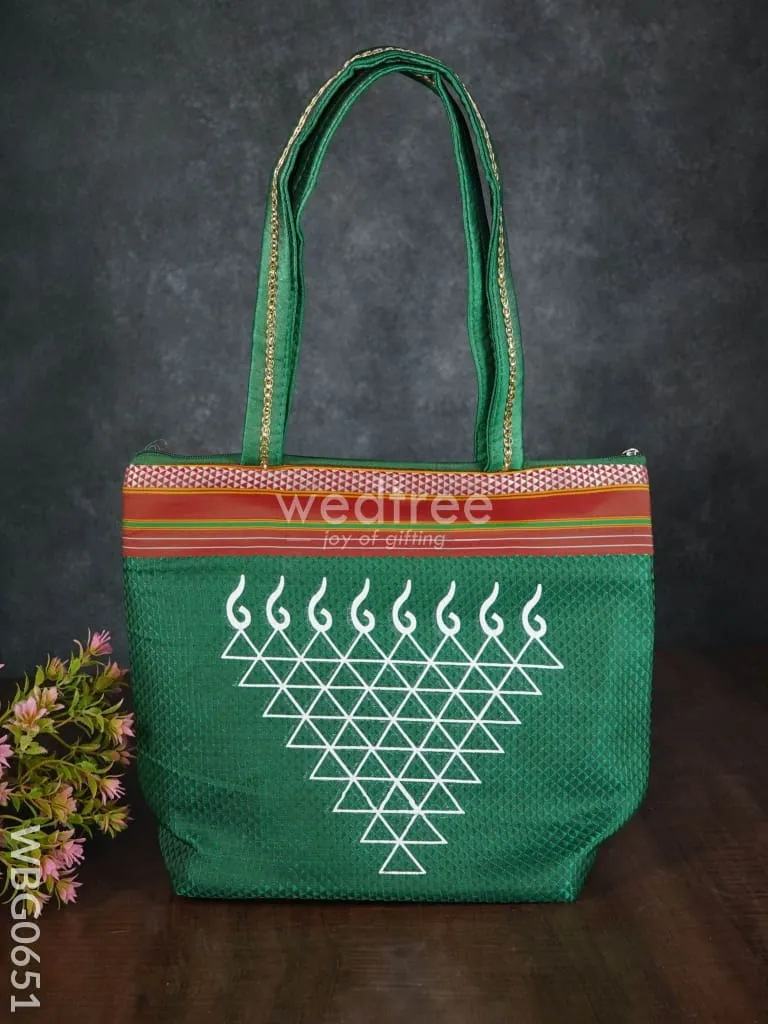 Hand bag with kolam design - WBG0651