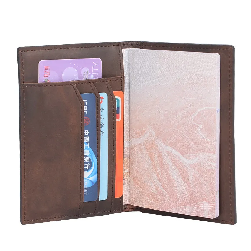 Hot Sale Men Passport Covers Solid Credit Id Card Folders Handmade Passports Holder Case Travel Accessories Passport Wallets