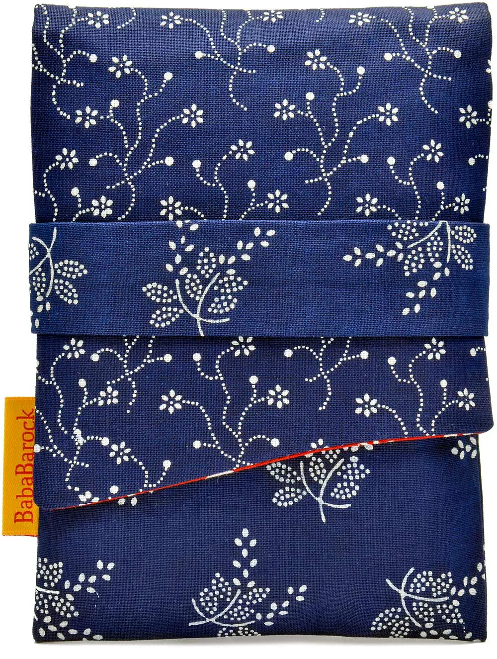 Indigo Folk - version C.  Foldover pouch in artisan Czech indigo cotton.