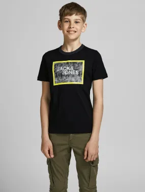 Jack & Jones FIKES Boys Tee -BLACK