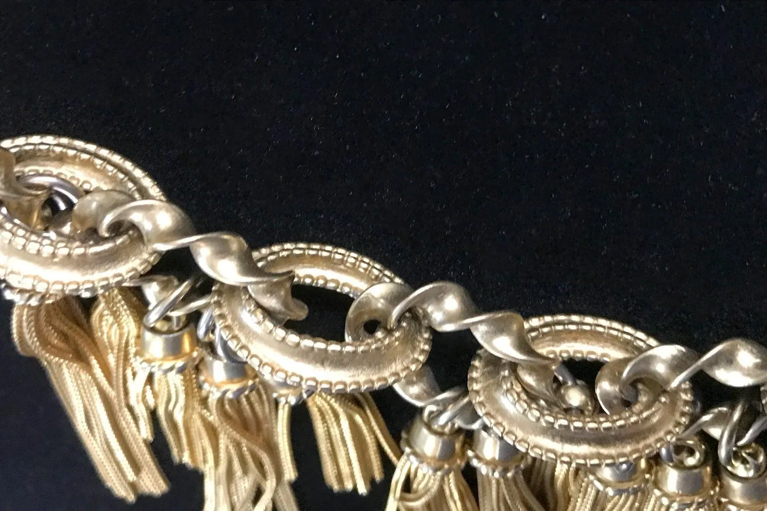 Karl Lagerfeld Paris Vintage Goldtone Tassel Bracelet- Anklet