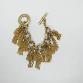 Karl Lagerfeld Paris Vintage Goldtone Tassel Bracelet- Anklet