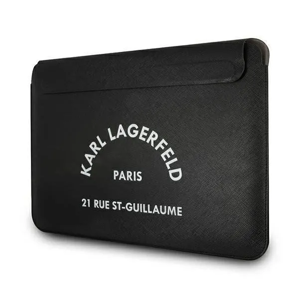 Karl Lagerfeld Saffiano RSG Logo 16" Laptop Sleeve Black - KLCS16RSGSFBK