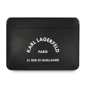 Karl Lagerfeld Saffiano RSG Logo 16" Laptop Sleeve Black - KLCS16RSGSFBK