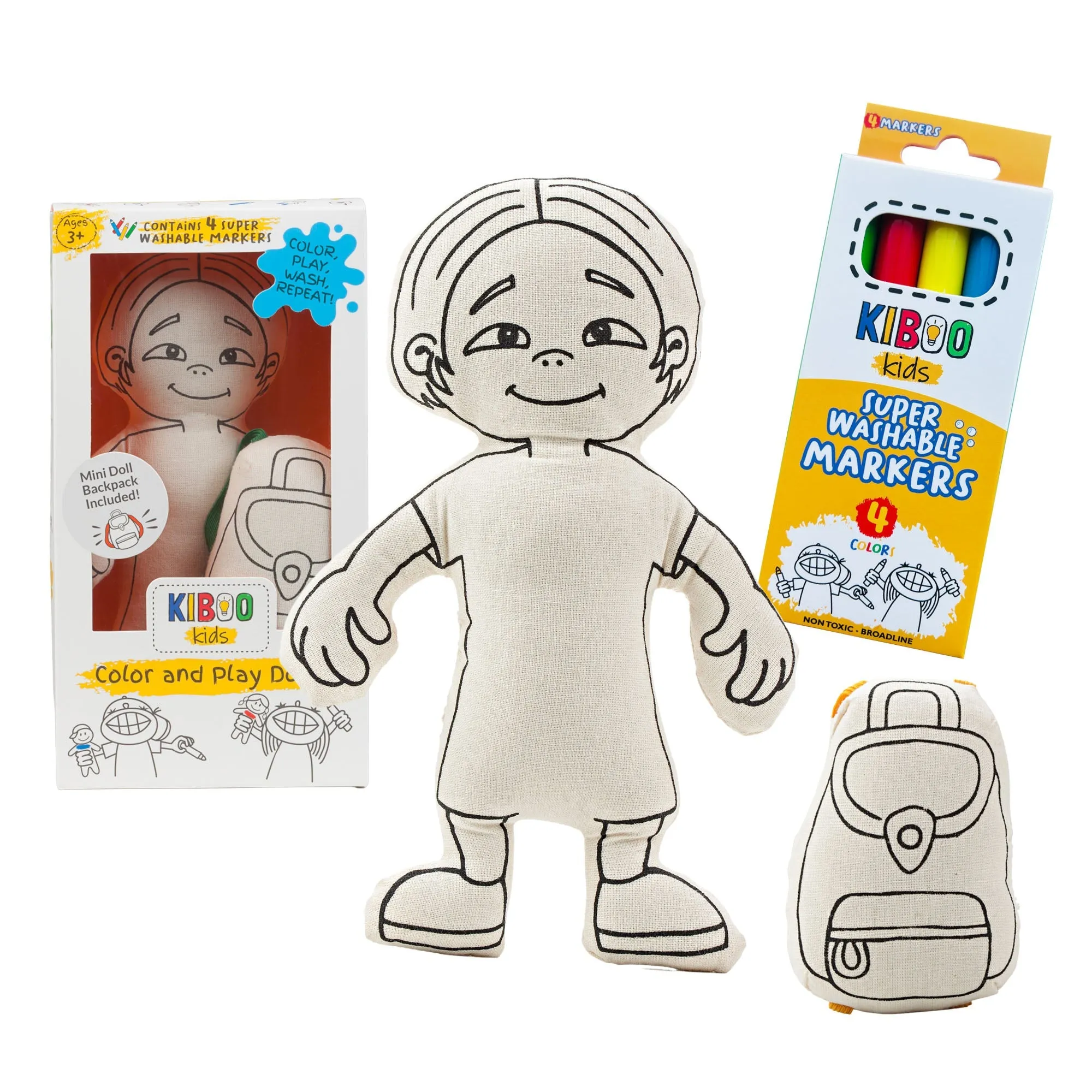 Kiboo Kids: Doll For Coloring - Gender Neutral - Kid With Parted Hair