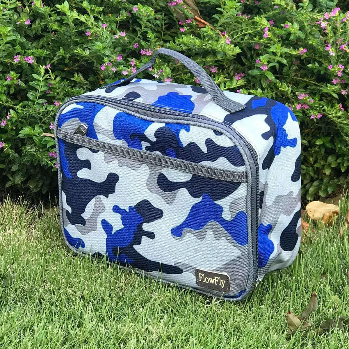 Kids Lunch Box Insulated Soft Bag Mini Cooler Back to School Thermal Meal Tote Kit for Girls, Boys,Blue Camo