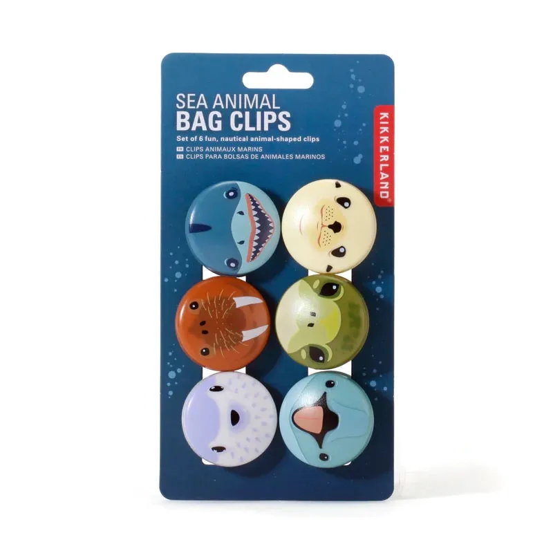 Kikkerland Set of 6 Sea Animal Bag Clips