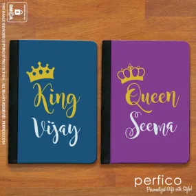 King and Queen © Personalized Passport Cover and Holder Set for Couples