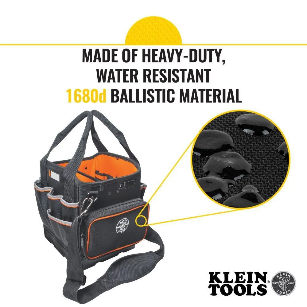 Klein Tools 5541610-14 Tool Bag with Shoulder Strap Has 40 Pockets for Tool Storage and Orange Interior