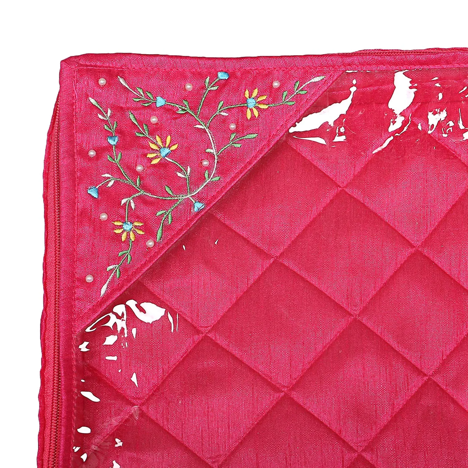 Kuber Industries Silk 6 Pieces Single Packing Saree Cover (Pink) -CTKTC024663