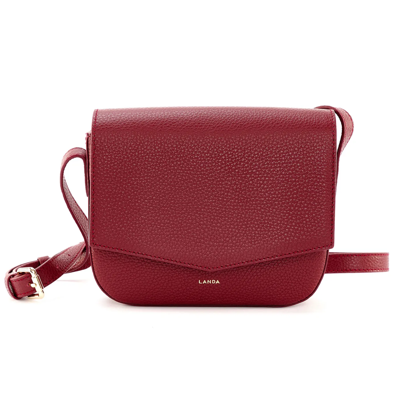 Landa Leather Mini Olivo Crossbody | Burgundy