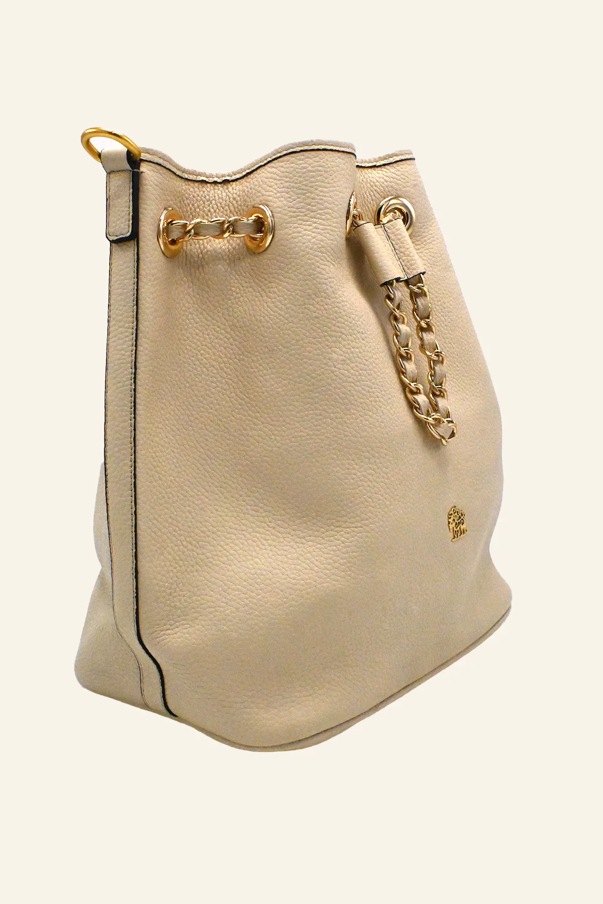 Leather Crossbody Midi Bucket Bag