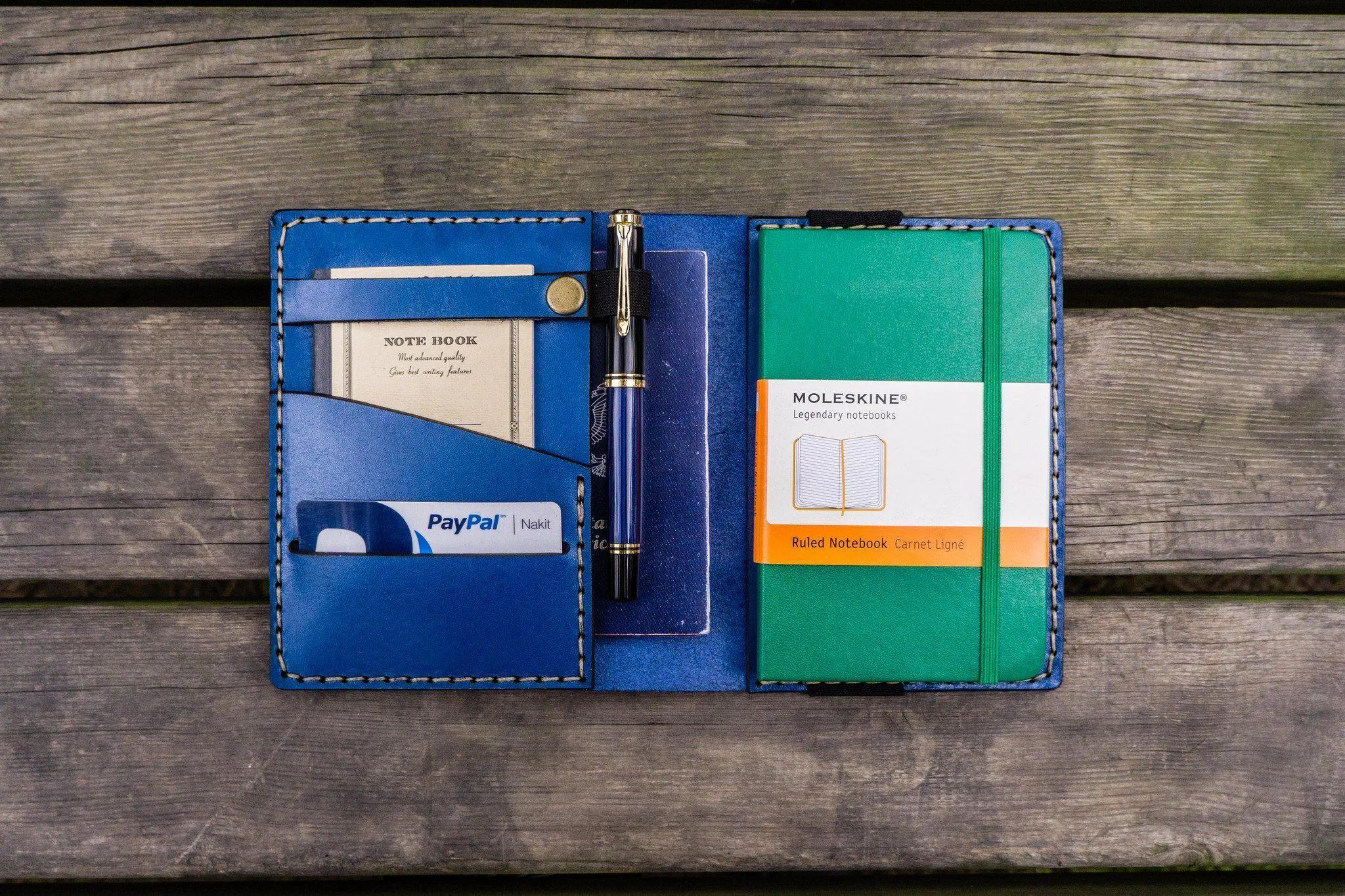 Leather Leuchtturm1917 A6 Notebook Cover - Blue