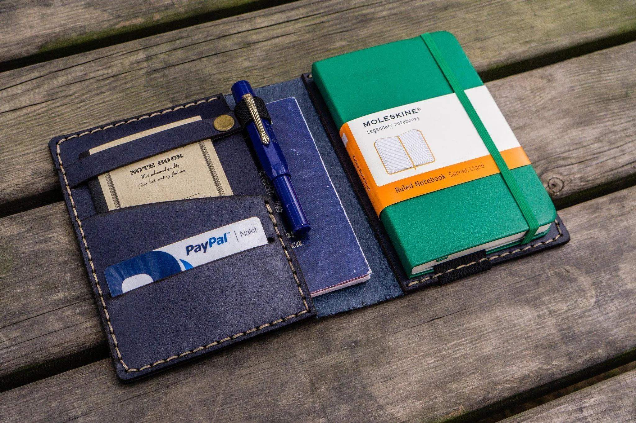 Leather Leuchtturm1917 A6 Notebook Cover - Navy Blue