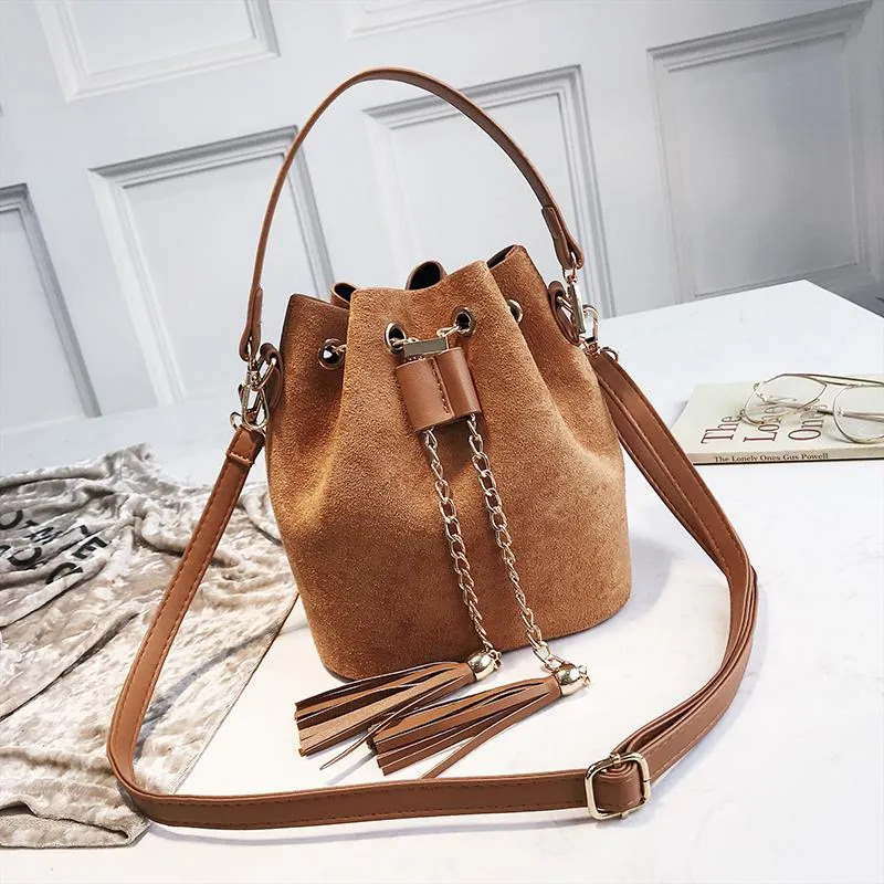 Leather Mini Crossbody Handbags Selena Bucket Bag For Women