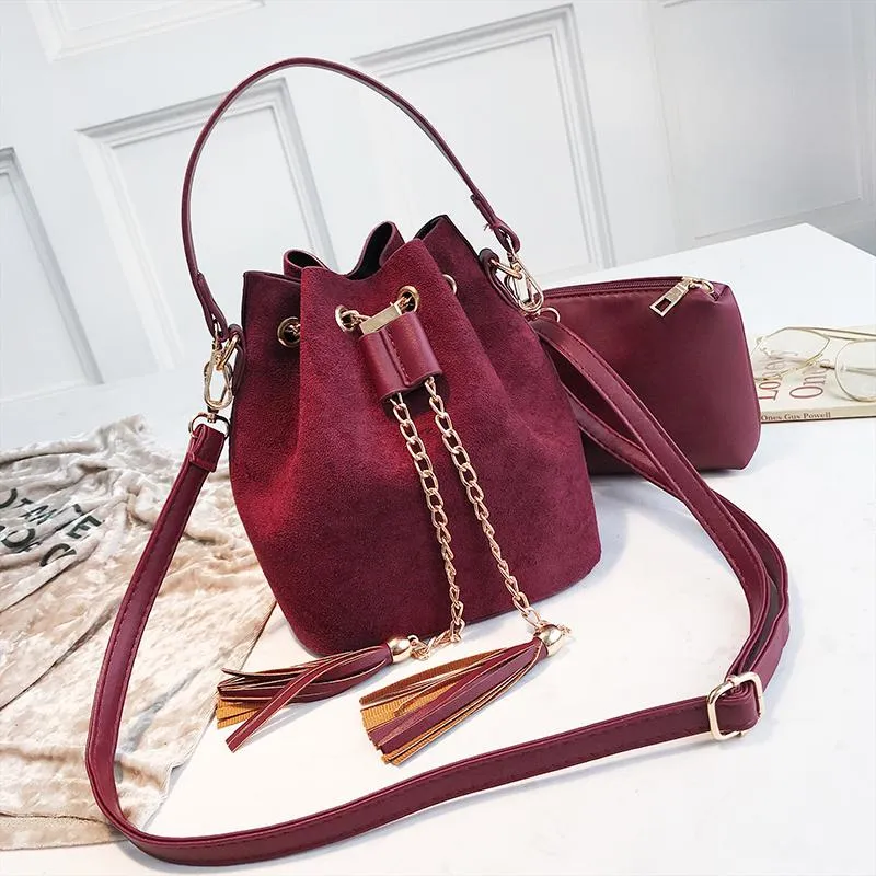 Leather Mini Crossbody Handbags Selena Bucket Bag For Women