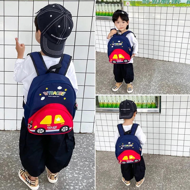 Lightweight Cartoon Car Backpack for Kindergarten Kids - Back to School Collection