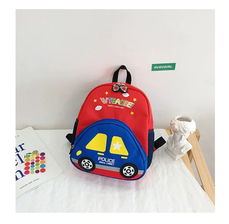 Lightweight Cartoon Car Backpack for Kindergarten Kids - Back to School Collection