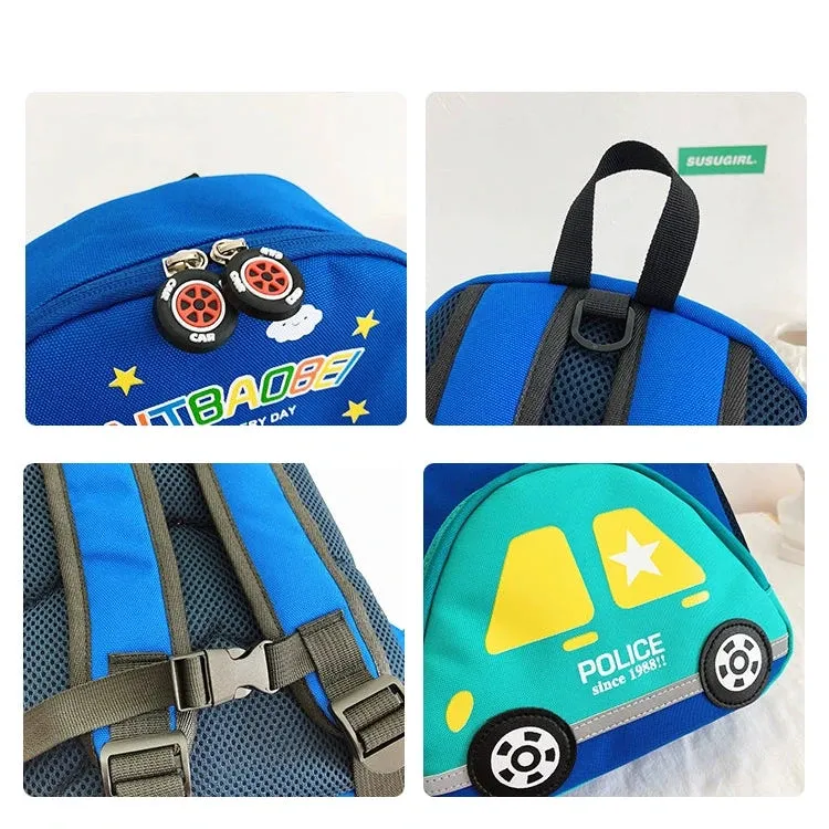 Lightweight Cartoon Car Backpack for Kindergarten Kids - Back to School Collection