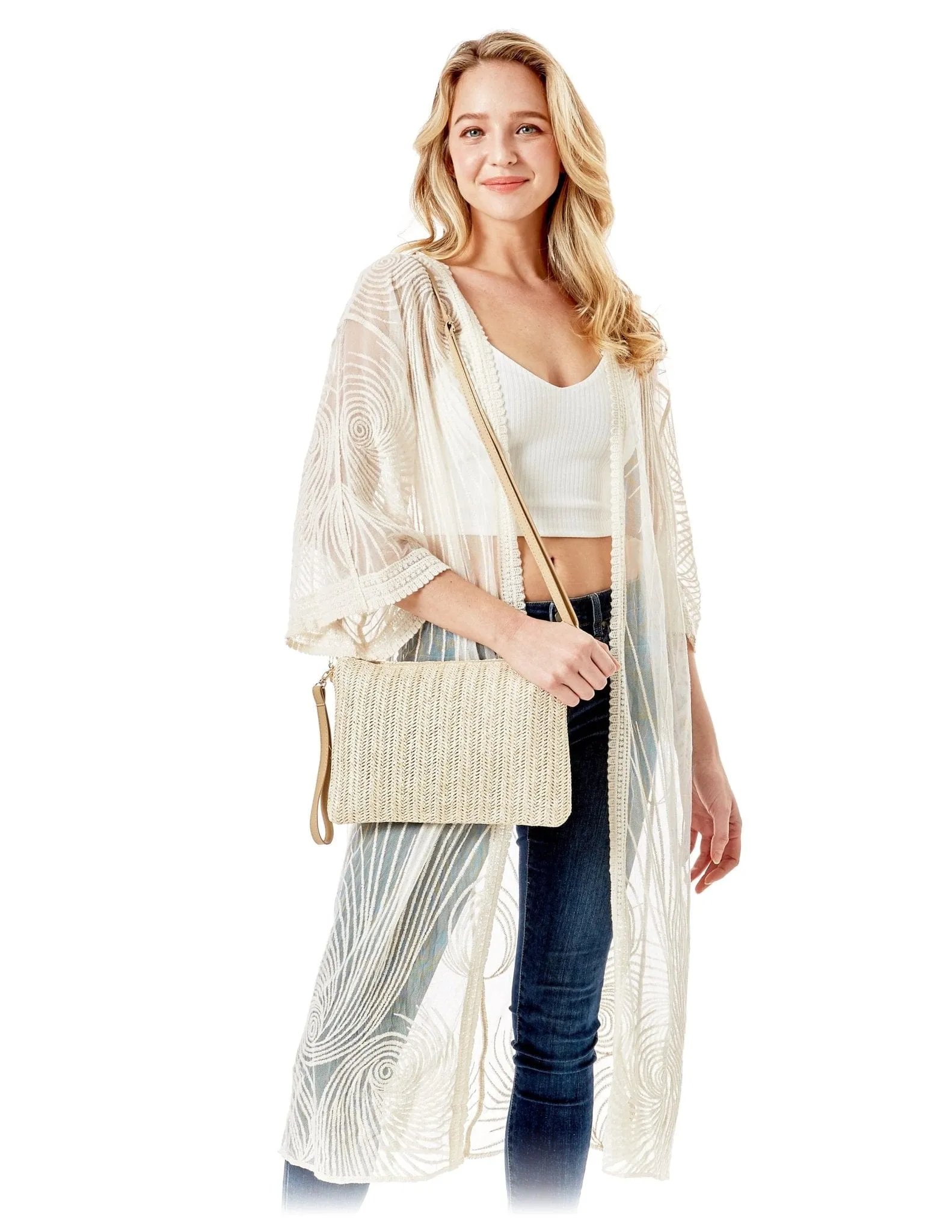 LOA305 Summer Straw Clutch/Crossbody