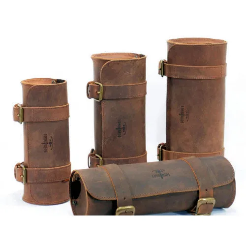 Longride Leather Tool Roll Bag Brown - 4 Liters