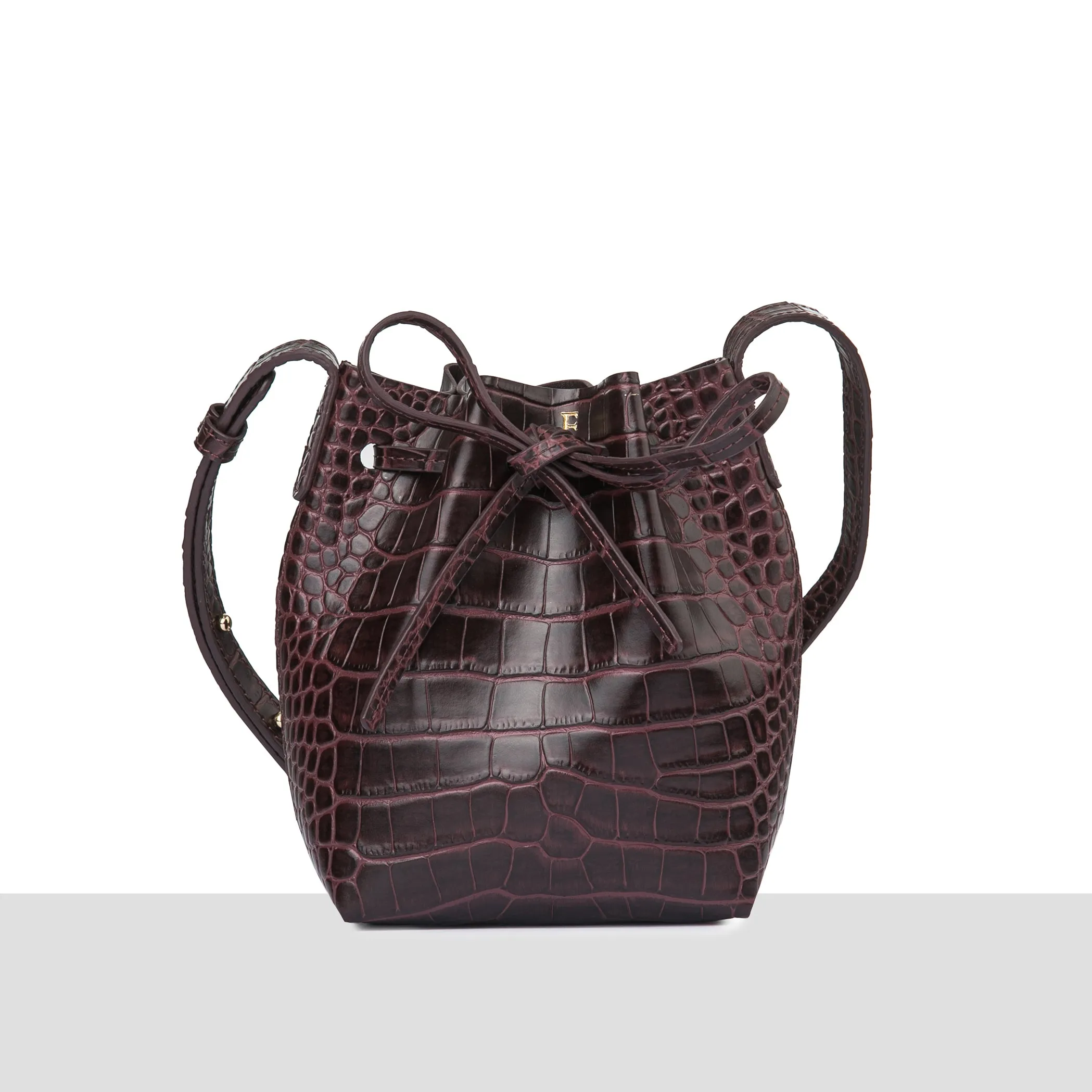 Madrid Leather Mini Bucket Bag | Chocolate