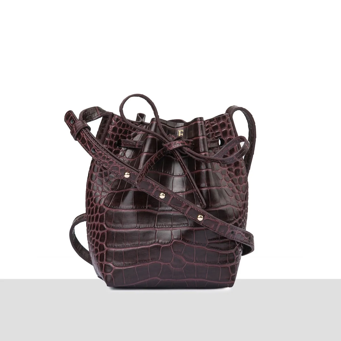 Madrid Leather Mini Bucket Bag | Chocolate