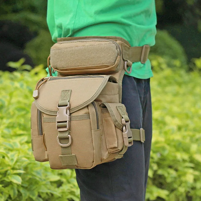 Men Oxford Cloth Camouflage Outdoor Sport Reporter Photography Leg Bag Waist Shoulder