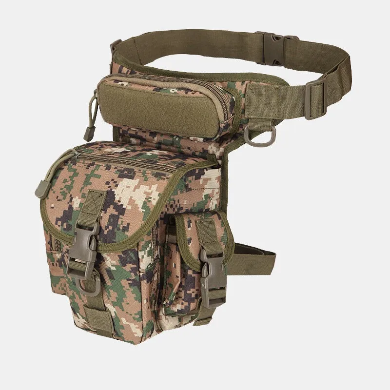 Men Oxford Cloth Camouflage Outdoor Sport Reporter Photography Leg Bag Waist Shoulder