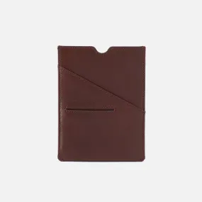 Men's Passport Holder in Silk Napa Leather - Brown