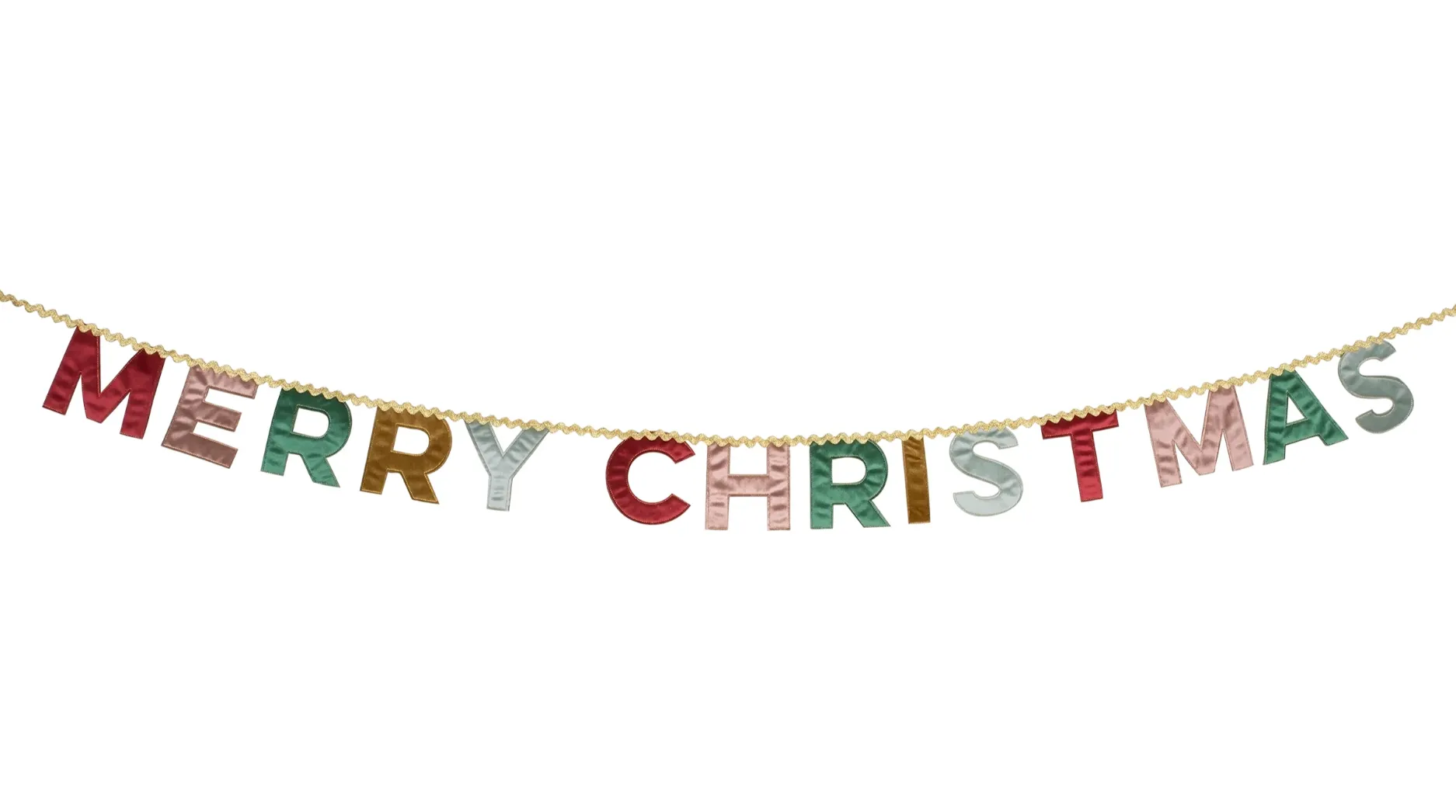 Merry Christmas Velvet Pennant Garland