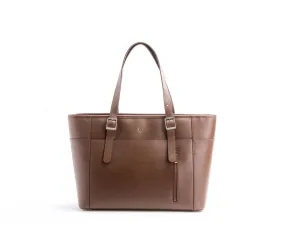 Miley - Chocolate Brown Vegan Leather Laptop Bag