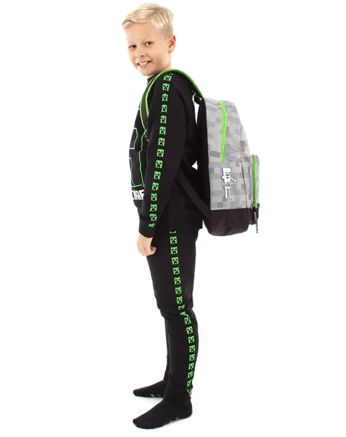 Minecraft Creeper Zombie Skeleton Breakthrough Backpack - Grey