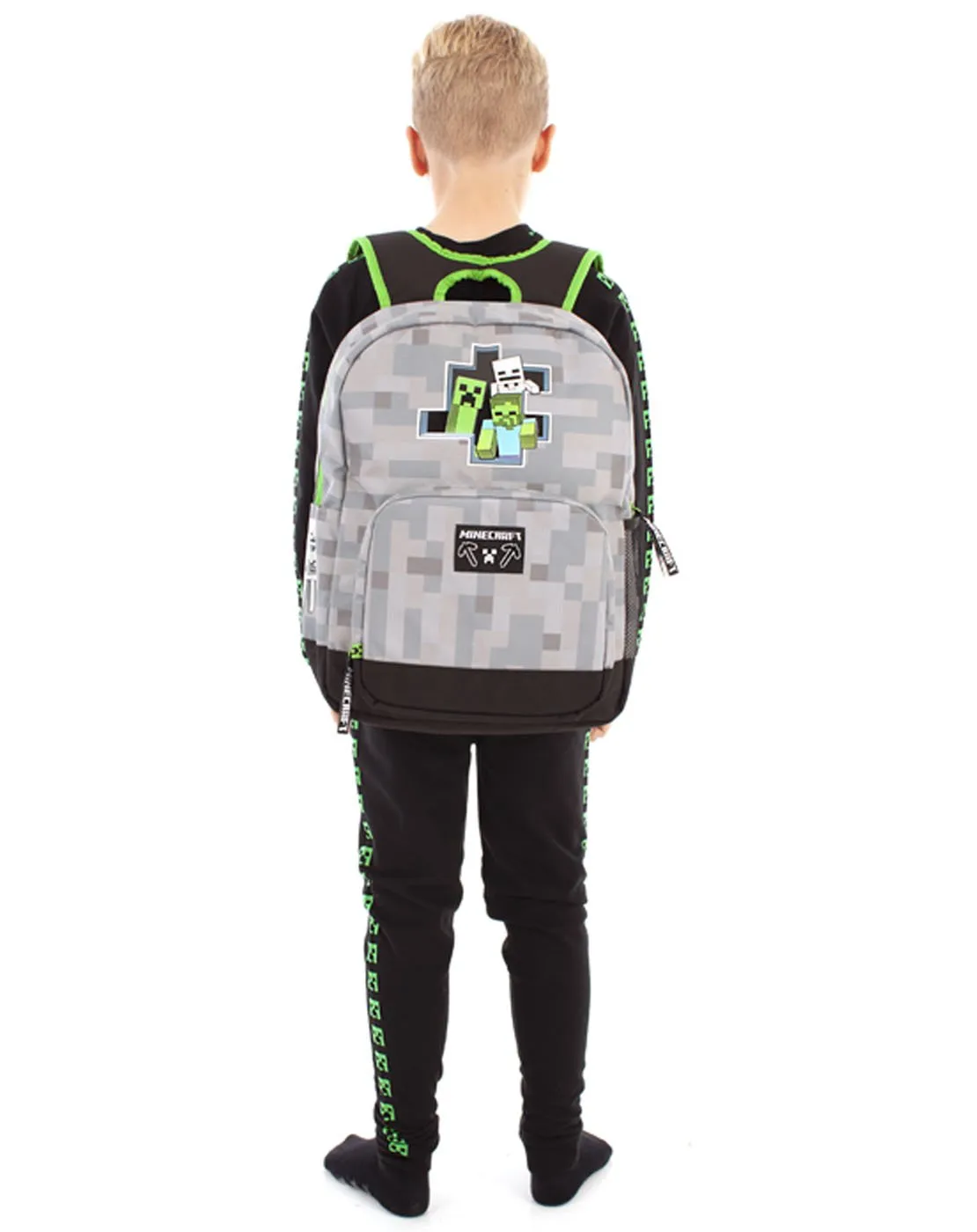 Minecraft Creeper Zombie Skeleton Breakthrough Backpack - Grey