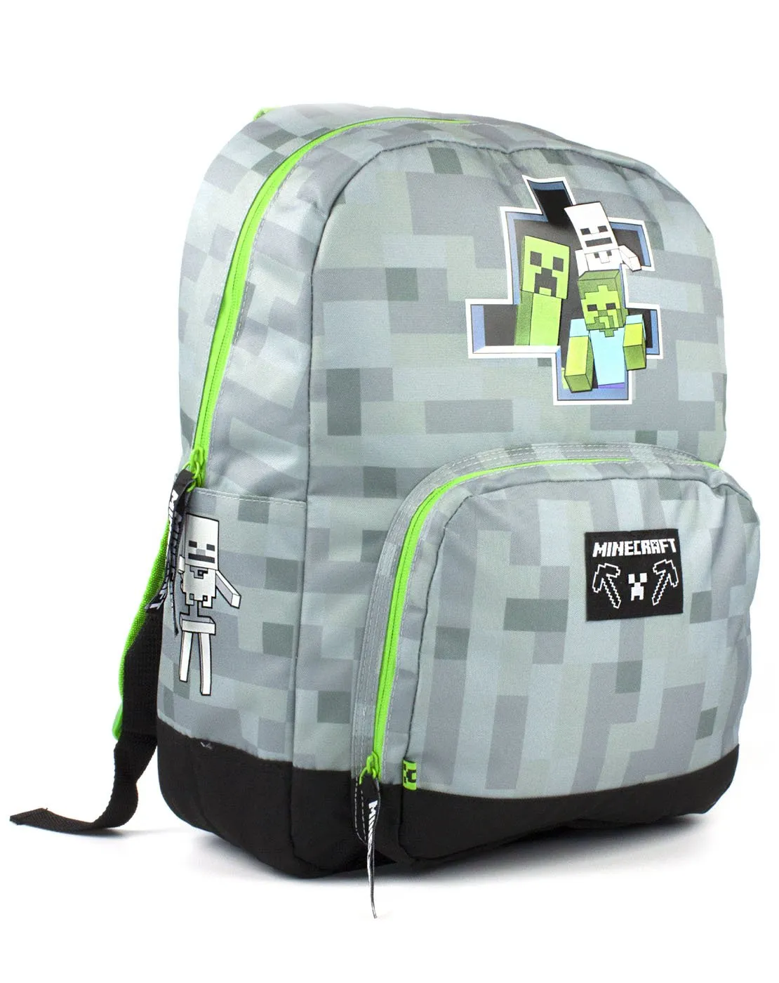 Minecraft Creeper Zombie Skeleton Breakthrough Backpack - Grey