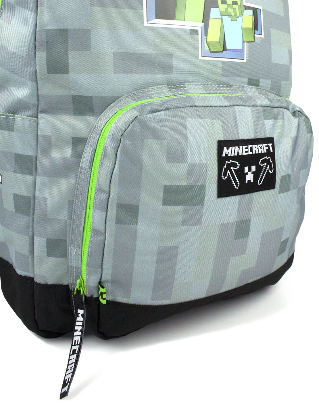 Minecraft Creeper Zombie Skeleton Breakthrough Backpack - Grey