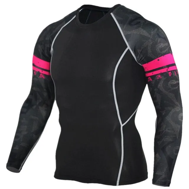 MMA Crossfit Printed Compression Long Sleeve Shirt