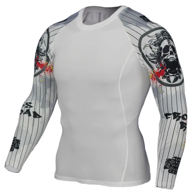 MMA Crossfit Printed Compression Long Sleeve Shirt