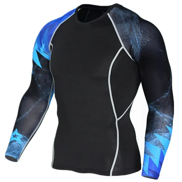 MMA Crossfit Printed Compression Long Sleeve Shirt