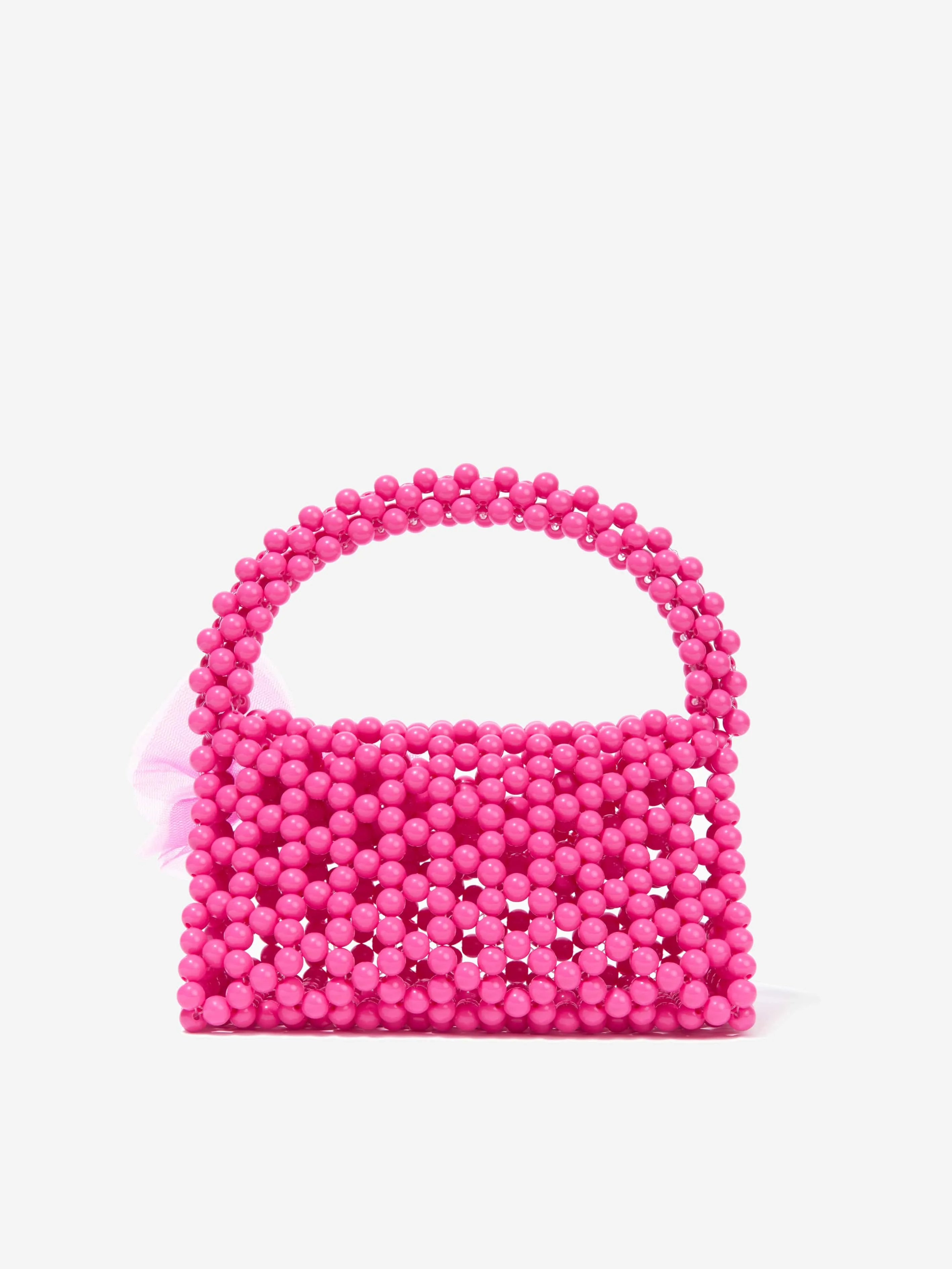 Monnalisa Girls Pearl Beaded Handbag in Pink