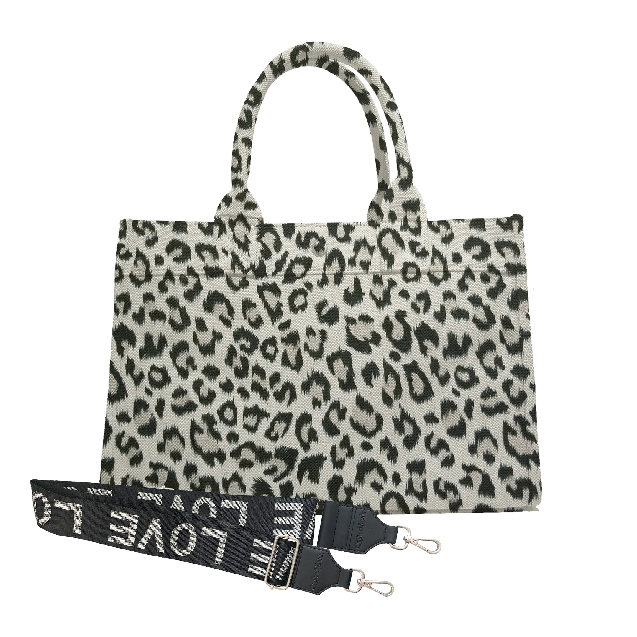 Monogram Stripe Midi East West Bag: Leopard