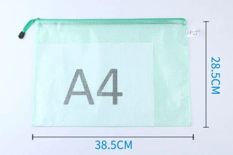 Multi Size PVC Transparent Waterproof Mesh File Bag B5/B4/A6/A5/A4/A3 NP-070047