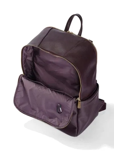 Multitasker Nappy Backpack - Mulberry Vegan Leather