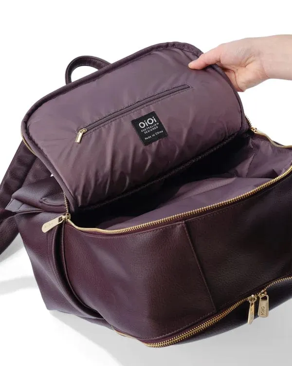 Multitasker Nappy Backpack - Mulberry Vegan Leather